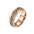 thumbnail image 1 of PAMTIER Unisex 8mm Stainless Steel Creative Cool Beer Bottle Opener Chain Rotatable Fidget Ring Biker Anxiety Band Grooved Edge Rose Gold Size 9, 1 of 6