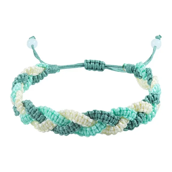 PAMTIER Unisex Handmade Braided Dainty Matching Set Colorful Multilayer Bohemia Jewelry Rope Lesbian LGBT Gay Rainbow Pride Cuff Bracelets Style 1