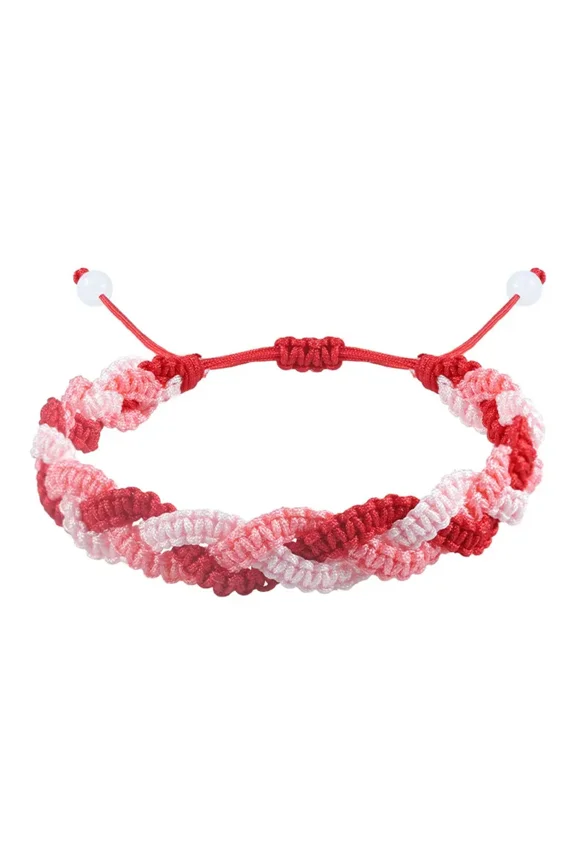 Unisex Handmade Braided Dainty Matching Set Colorful Multilayer Bohemia Jewelry Rope Lesbian LGBT Gay Rainbow Pride Cuff Bracelets Style 4
