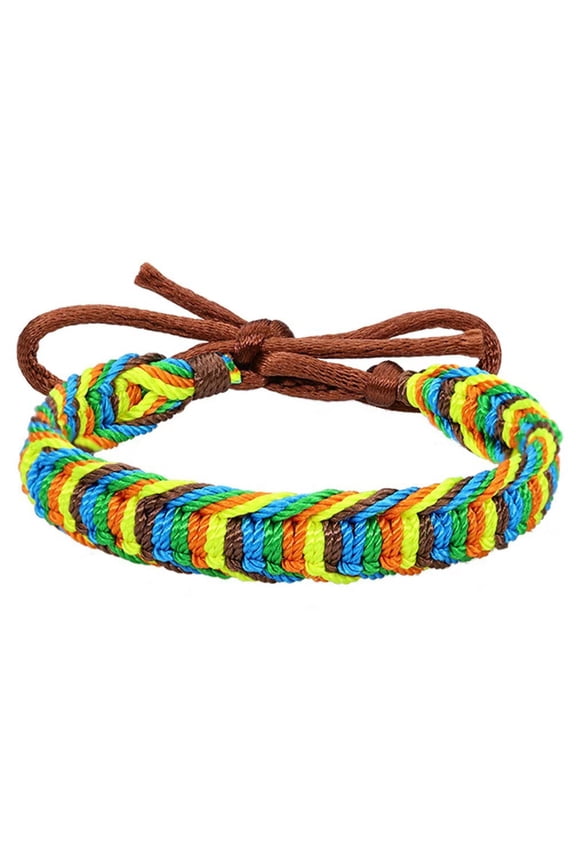 Unisex Handmade Braided Love Tibetan Wrist Wrap Boho Jewelry Rope LGBT Gay Rainbow Pride Cuff Bracelets LGBTQ Community Style 7