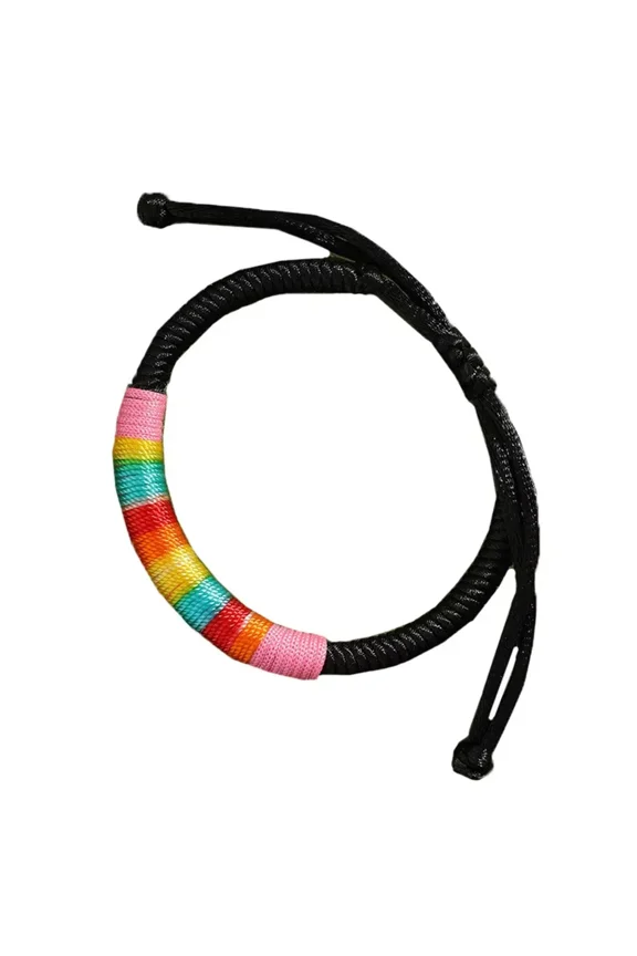 Unisex Handmade Braided Unique Colorful Bohemia Jewelry Tibetan Wrist Wrap Rope LGBT Gay Rainbow Pride Bracelets Adjustable Style 14