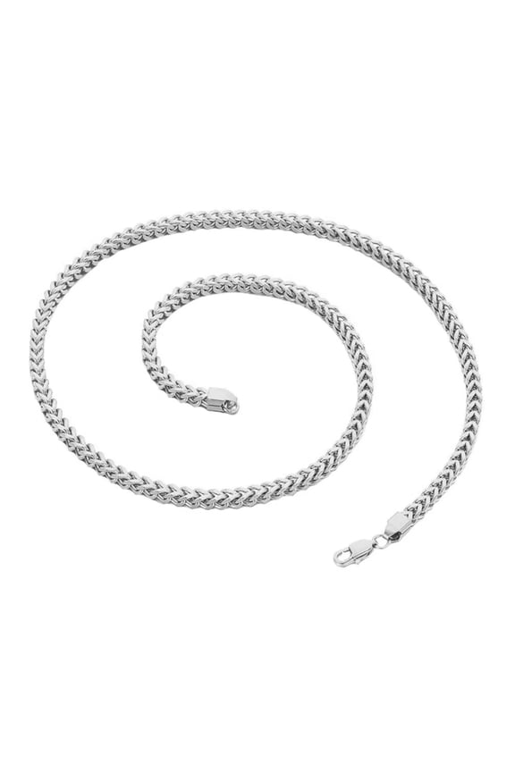 Unisex Stainless Steel 2.5MM Non-mainstream Hip Hop Rock Flower Basket Chain Necklace Plain Glossy Classic Combined Chain Silver 25.6"