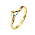 thumbnail image 1 of PAMTIER Unisex Stainless Steel 2MM Classic Simple Pointed Chevron Stackable Thumb Ring Literature and Art Style Two-Color Gold Silver Size 11, 1 of 6