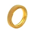 thumbnail image 1 of PAMTIER Unisex Stainless Steel 4mm Stackable Hollow Double Layer Weave Braided Wire Mesh Simple Plain Ring Wedding Band Comfort Fit Gold Size 10, 1 of 6