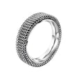 thumbnail image 1 of PAMTIER Unisex Stainless Steel 4mm Stackable Hollow Double Layer Weave Braided Wire Mesh Simple Plain Ring Wedding Band Comfort Fit Silver Size 10, 1 of 6