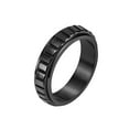 thumbnail image 1 of PAMTIER Unisex Stainless Steel Classic Hip Hop 6MM Plain Thin Stackable Square Grid Rotatable Fidget Ring Lucky Anxiety Relieve Band Black Size 10, 1 of 5