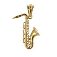 thumbnail image 1 of PAMTIER Unisex Stainless Steel Creative Retro European and American Style Musical Instruments Saxophone Flute Pendant Punk Necklace Gold Free Chain, 1 of 5