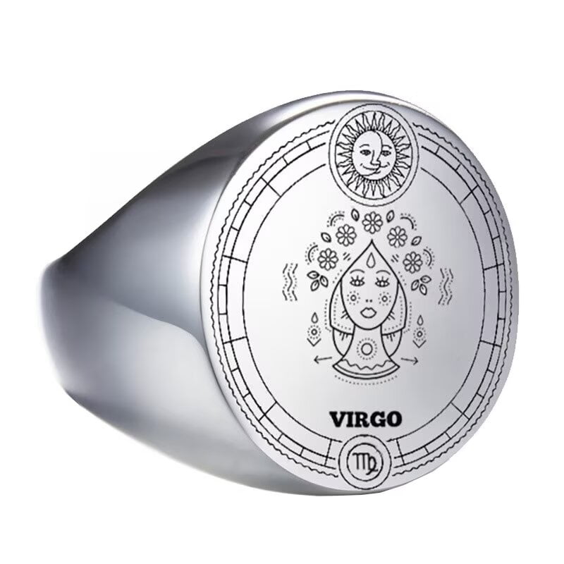 PAMTIER Bracciale Donna Vintage Zodiac Constellation - In Pelle Nera Regolabile Con Ciondolo In Vetro - Regalo Di Compleanno