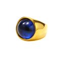 thumbnail image 1 of PAMTIER Unisex Stainless Steel Personality Vintage Punk Round Cut Eye of God Bloody Blue Gemstone Ring Hip Hop All Seeing Eye Band Size 6, 1 of 5