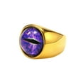 thumbnail image 1 of PAMTIER Unisex Stainless Steel Personality Vintage Punk Round Cut Eye of God Bloody Purple Gemstone Ring Hip Hop All Seeing Eye Band Size 7, 1 of 5