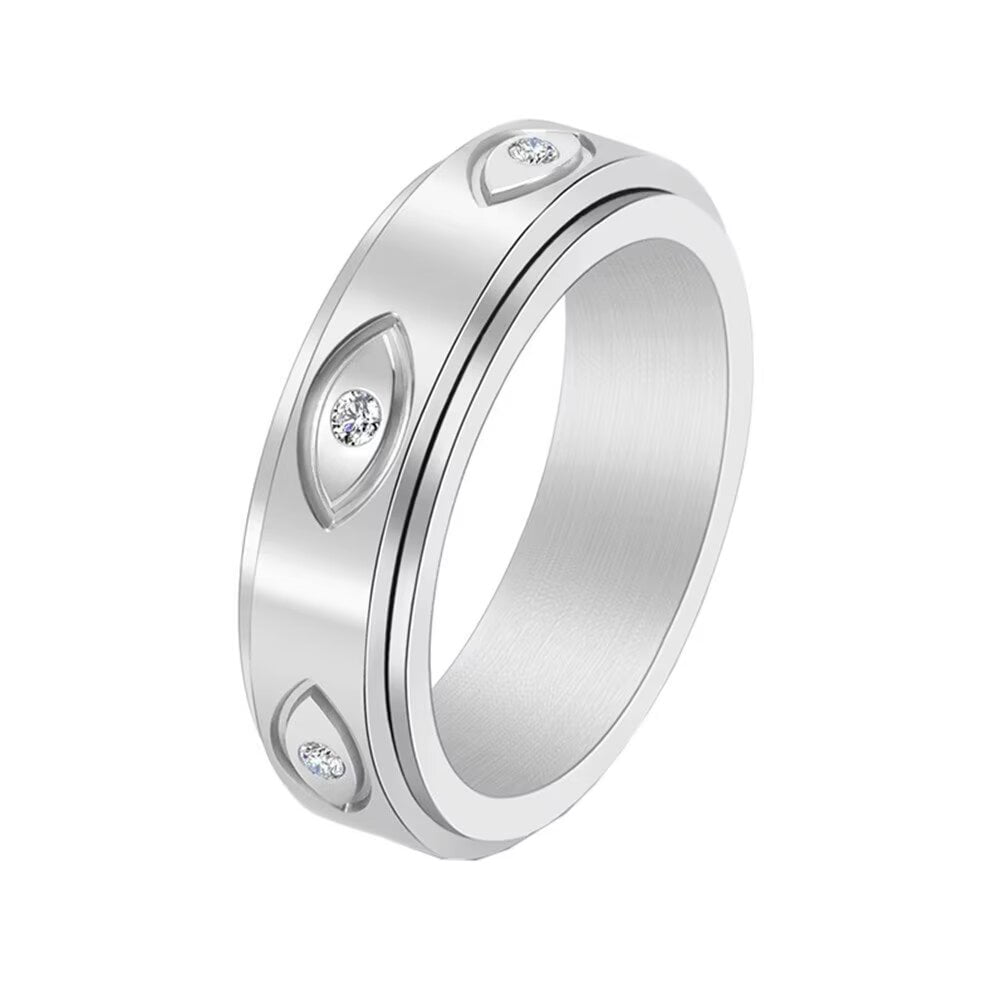 PAMTIER Unisex Stainless Steel Retro All Seeing Eye of God Rotatable ...