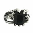 thumbnail image 1 of PAMTIER Unisex Stainless Steel Silver Vintage Classic Hollow Dragon Claw Square Gemstone Signet Biker Ring Gothic Punk Statement Black Stone Size 9, 1 of 5