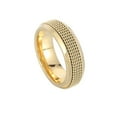 thumbnail image 1 of PAMTIER Unisex Stainless Steel Simple Stackable Weave Braided Wire Mesh Simple Plain Rotatable Ring Wedding Band Anxiety Fidget Gold Size 10, 1 of 6