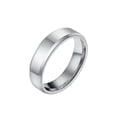 thumbnail image 1 of PAMTIER Unisex Tungsten Steel 6MM Simple Classic Mirror Polished Pipe Cut Thin Beveled Edge Couple Ring Wedding Band Silver Size 6, 1 of 5