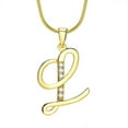 thumbnail image 1 of PAMTIER Women Copper Personalized Simple Tiny Elegant Custom Name Capital Large Initial A-Z 26 Letters Cubic Zirconia Inlay Pendant Necklace L, 1 of 3