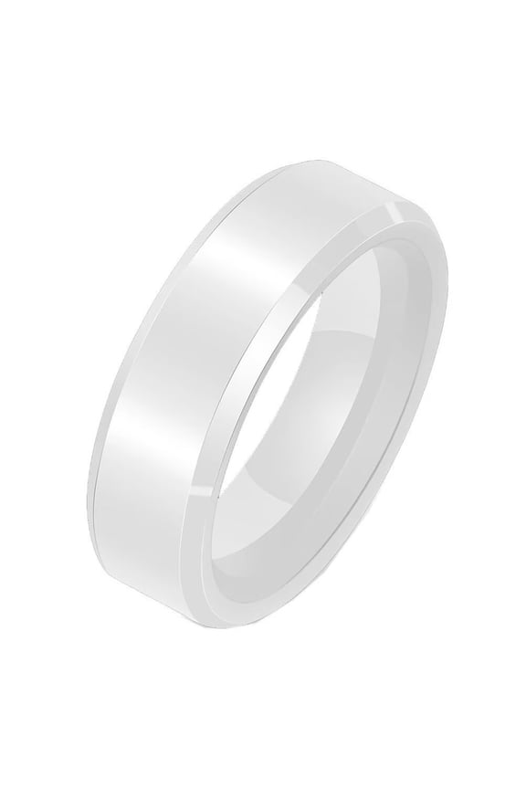 Women's Ceramic 6MM Minimalist Wedding Band Ring White Size 10