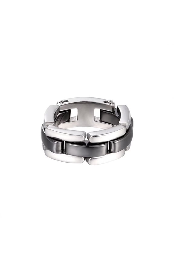 Women's Ceramic 7MM Minimalist High Polished Wedding Band Foldable Ring Black Size 9