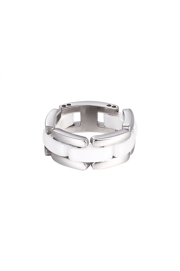 Women's Ceramic 7MM Minimalist High Polished Wedding Band Foldable Ring White Size 7