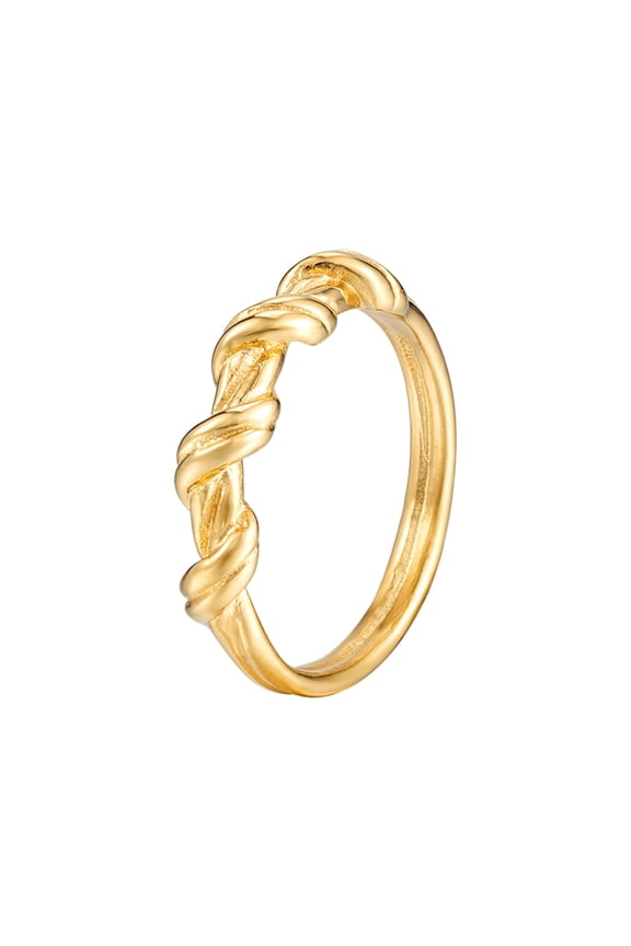 Women's Delicate Twisted Rope Ring Fine Braided Minimalist Vintage Stackable Thin Band Gold Size 6