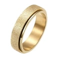 thumbnail image 1 of PAMTIER Women's Men's Stainless Steel 6MM Sandblast Finish Worry Rotatable Lucky Ring Simple Stress Relieving Fidget Wedding Band Gold Size 10, 1 of 6