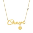thumbnail image 1 of PAMTIER Women's Stainless Steel 12 Constellations Horoscope Sign Alphabet Pendant Necklace Lock Bone Chain Cancer, 1 of 2