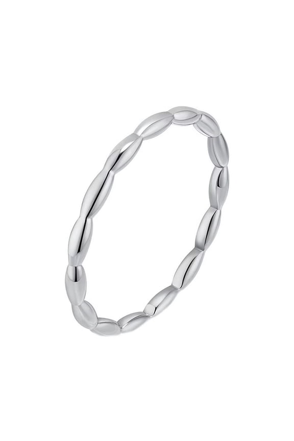 Women's Stainless Steel 2MM Simple Classic Stackable Forefinger Ring Silver Size 9