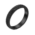 thumbnail image 1 of PAMTIER Women's Stainless Steel 4MM Simple Wheat Flower Engagement Ring Black Size 8, 1 of 5