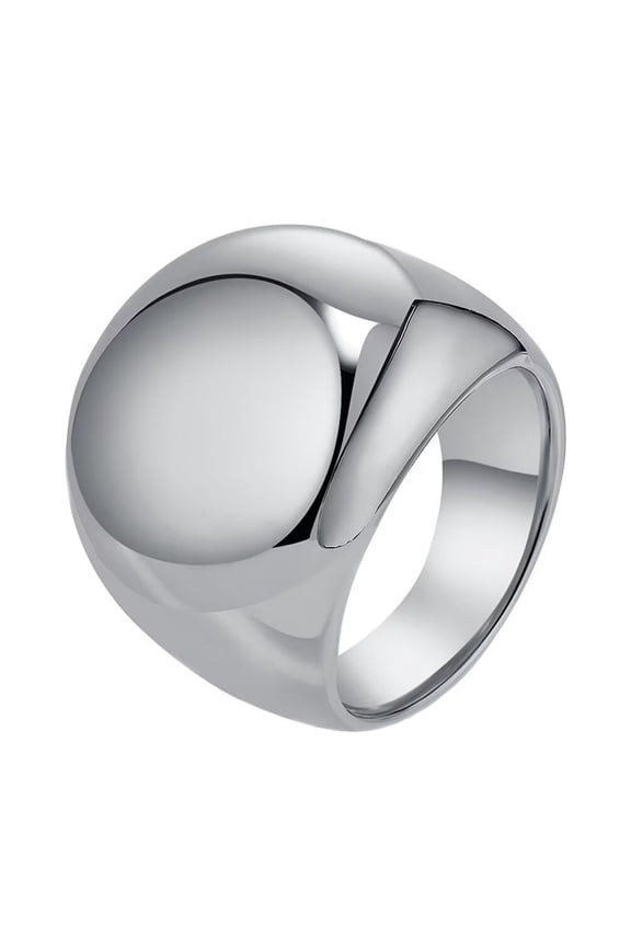 Women's Stainless Steel Classic Minimalism Polished Exaggerated Ring Silver Size 9