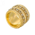 thumbnail image 1 of PAMTIER Women's Stainless Steel Cubic Zirconia Vintage 17MM Exaggerated Wide Knuckle Ring Gold Size 6, 1 of 5
