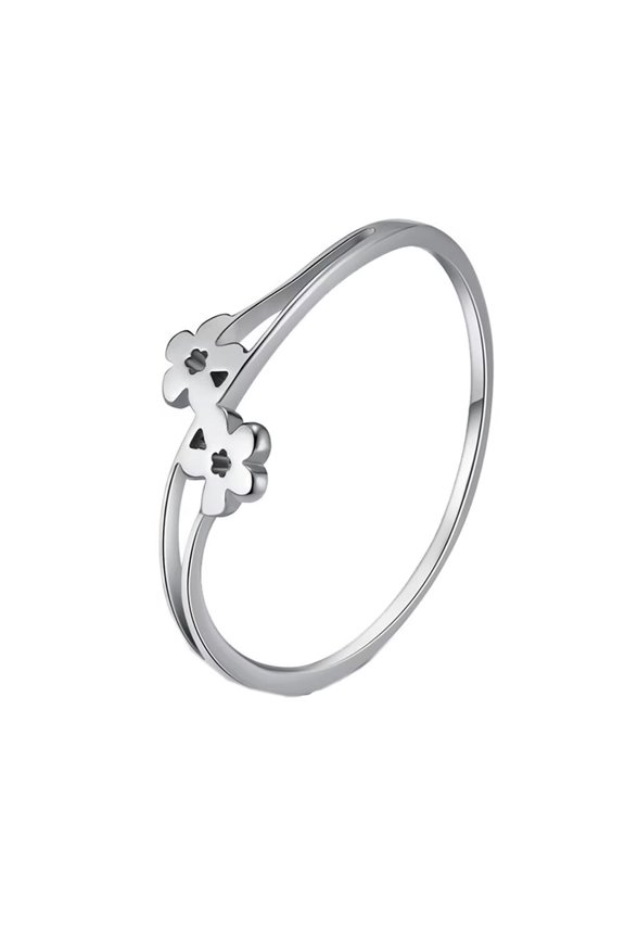 Women's Stainless Steel High Polished Minimalist Skinny Sunflower Ring Silver Size 8