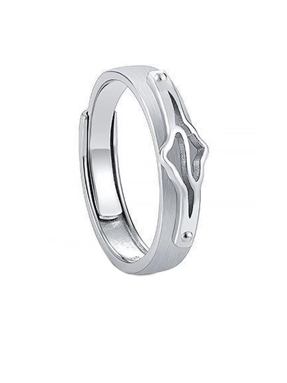 Women's Stainless Steel Simple High Polished 12 Constellations Adjustable Wrap Ring Silver Pisces