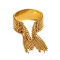 thumbnail image 1 of PAMTIER Womens Stainless Steel Elegant Personalized Adjustable Ring Bohemian Fringed Statement Open Rings Gold, 1 of 5