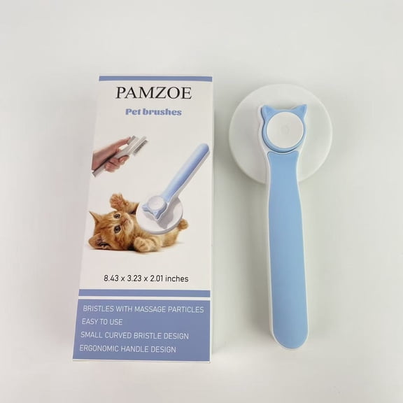 PAMZOE Pet brushes,Pet Grooming Brush - Gentle Slicker for Removing Loose Undercoat, Suitable for Cats and Dogs (Blue)