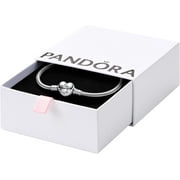PAN-DORA Moments Heart Clasp Snake Chain Bracelet - Charm Bracelet - Compatible Moments Charms - Comes with Gift Box