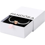 PAN-DORA Moments Heart Clasp Snake Chain Bracelet - Charm Bracelet - Compatible Moments Charms - Comes with Gift Box