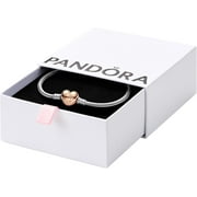 PAN-DORA Moments Heart Clasp Snake Chain Bracelet - Charm Bracelet - Compatible Moments Charms - Comes with Gift Box