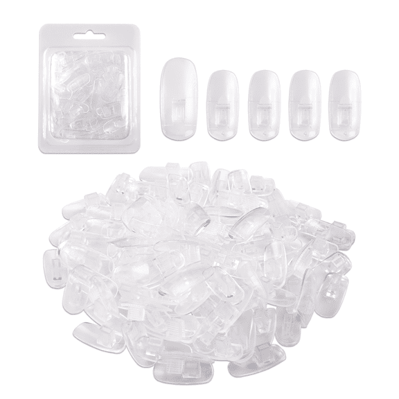 PANA 100pcs Nail Replacement Tips For Flexible Nail Training Practice Hand - Clear (Tips Only)