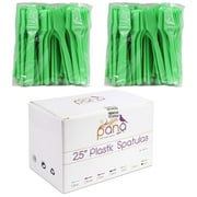 PANA 200 Pieces Cosmetic Disposable Plastic 2.5” Spatulas for Skin Care Facial Mask Spatula (Green – 200 Pieces in a Box)