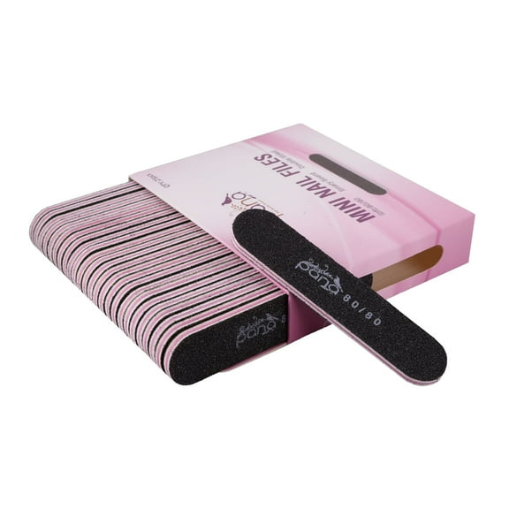 PANA 25pcs Professional Nail Files Buffers Mini Size Double Sided Emery Board Washable - for Natural & Acrylic Manicure Pedicure Tools Home 25 Pieces Pack