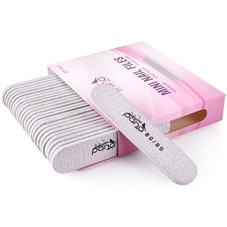 PANA 25pcs Professional Nail Files Buffers Mini Size Double Sided Emery Board Washable - for Natural & Acrylic Manicure Pedicure Tools Home 25 Pieces Pack