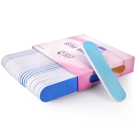 PANA 25pcs Professional Nail Files Buffers Mini Size Double Sided Emery Board Washable - for Natural & Acrylic Manicure Pedicure Tools Home 25 Pieces Pack