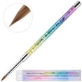 thumbnail image 1 of PANA 3D Kolinsky Acrylic Nail Art Sculpture Brush with Rainbow Clear View Glitter Handle for Manicures 3D Nail Art Flower Designs (Rainbow Glitter - Size #5, 1 Piece), 1 of 6