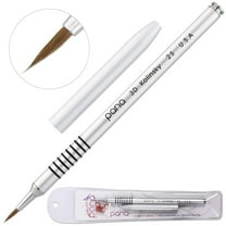 PANA 3D Kolinsky Acrylic Nail Art Sculpture Brush with Silver Metal Non-Slip Grip Handle for Manicures 3D Nail Art Flower Designs (Silver Metal - Size #2, 1 Piece)