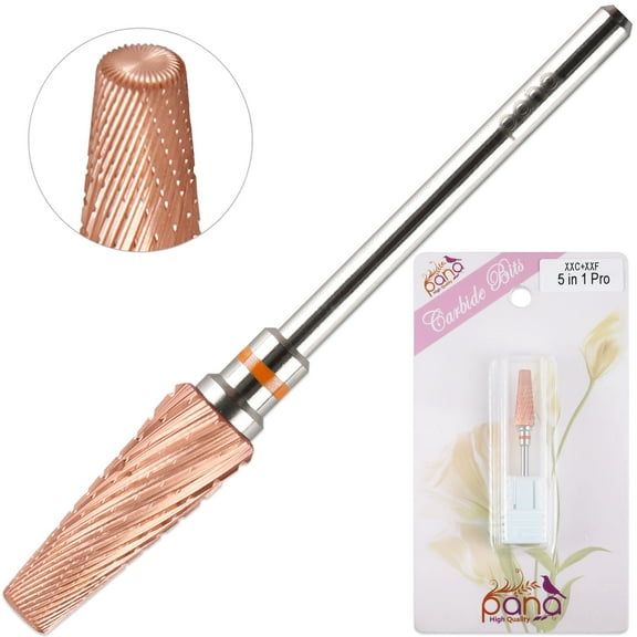 PANA 5-in-1 Pro Upgraded Multi-Function Drill Bit 3/32" Shank Size - (Rose Gold, 2X Coarse to 2X Fine)