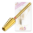 thumbnail image 1 of PANA Nail Carbide Volcano Bit - Two Way Rotate use for Both Left and Right Handed - Fast remove Acrylic or Hard Gel - 3/32" Shank - Manicure, Nail Art, Drill Machine (3 Extra Coarse)(Gold), 1 of 6