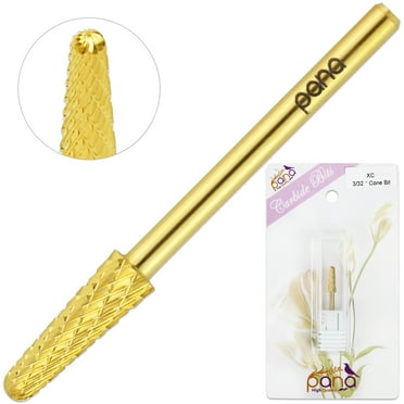 PANA Professional 3/32" Cone Shape Nail Carbide Bit - Nail Drill Bit For Manicure Dremel Machine- Gold, Extra Coarse Grit