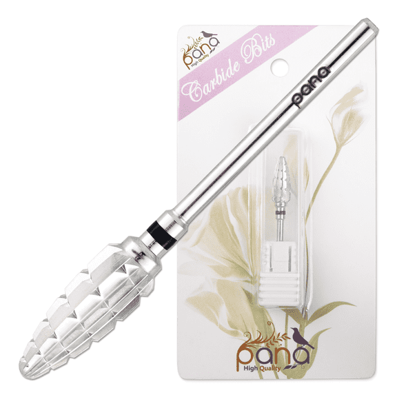 PANA Professional 3/32" Shank Size - Large Cone Silver Carbide Bit Extra Coarse Grit (Grit: XC) - Nail Drill Bit for Dremel Machine