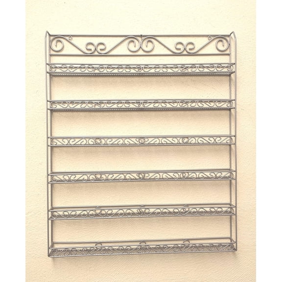 PANA Professional Wall-Mounted Sturdy Metal Frame Nail Polish Rack Display Organizer (Holds Up to 100 Bottles) (Silver)
