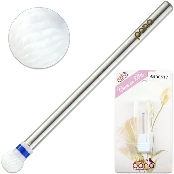 PANA Professional- White Ceramic Bit 3/32" Shank Size - Ball Shaped - Nail Drill bit for Dremel Machine