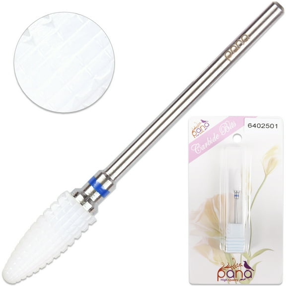 PANA Professional- White Ceramic Bit 3/32" Shank Size - Large Cone Shaped - Nail Drill bit for Dremel Machine